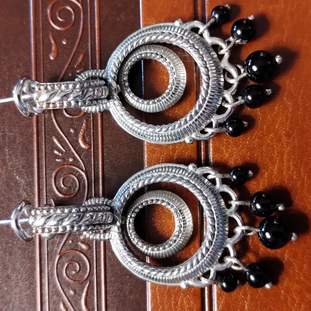 Judith Ripka Chandelier Onyx Earrings